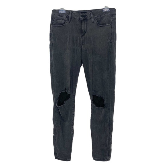 Joe's Jeans Denim - Joes Jeans Flawless The Vixen Ankle Skinny Addie Faded Black Distressed Sz 29